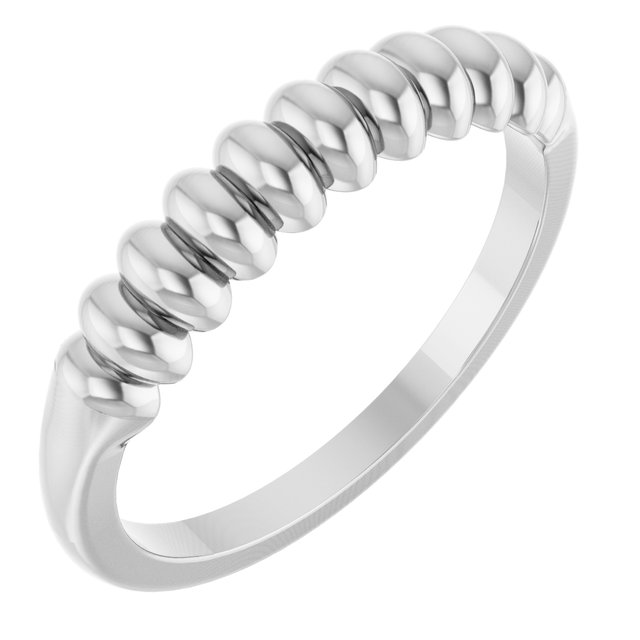 14K White Stackable Puffy Ring