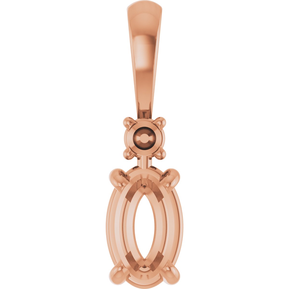 Oval 4-Prong Accented Cabochon Pendant