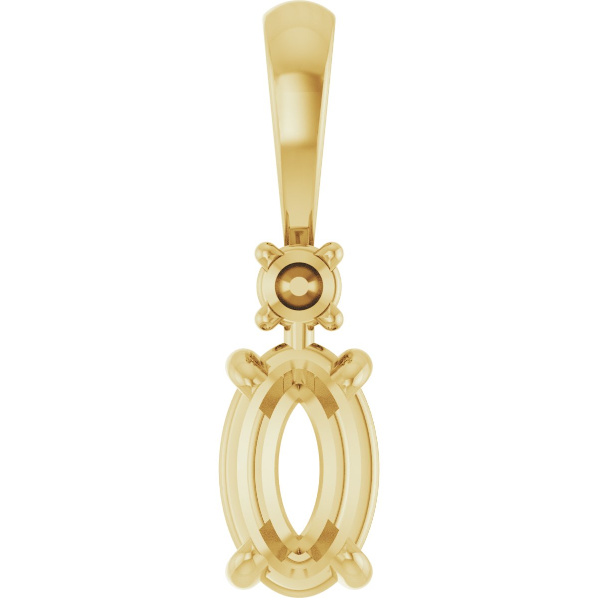 Oval 4-Prong Accented Cabochon Pendant