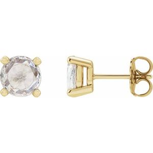 14K Yellow 1/4 CTW Rose-Cut Natural Diamond Stud Earrings