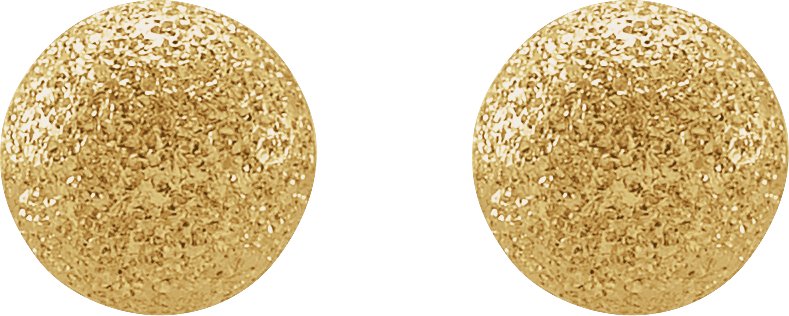 14K Yellow 6 mm Stardust Ball Earrings
