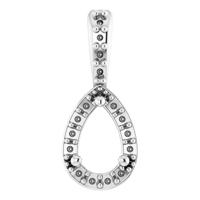 Pear 3-Prong Halo-Style Pendant