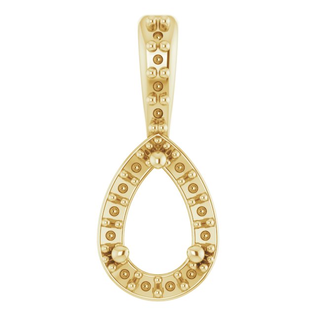 Pear 3-Prong Halo-Style Pendant