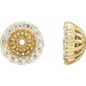 14K Yellow 1/6 CTW Diamond Earring Jackets with 4.1 mm ID