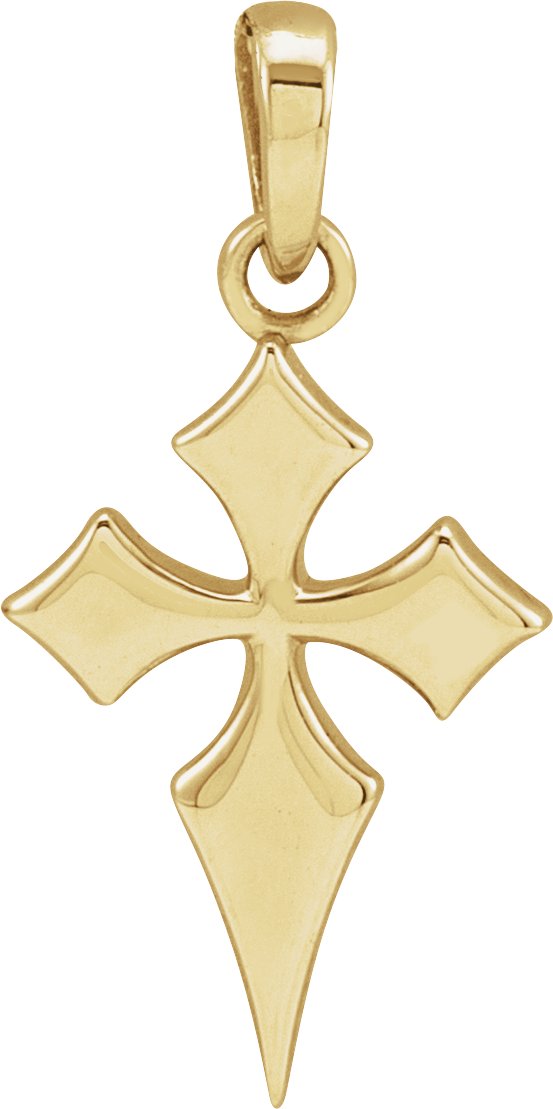 14K Yellow 18.3x9 mm Cross Pendant