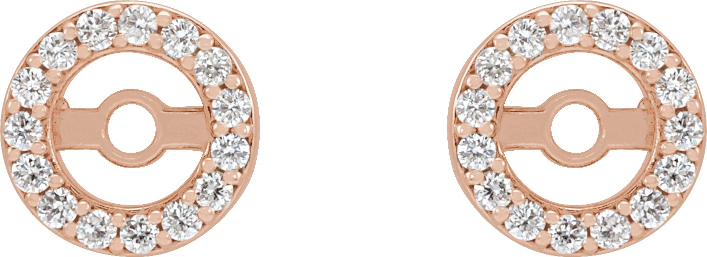 14K Rose .08 CTW Diamond Earring Jackets with 3.6 mm ID