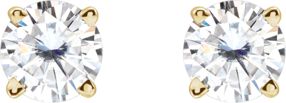 14K Yellow 4.5 mm Round Stuller Lab-Grown Moissanite™ Earrings