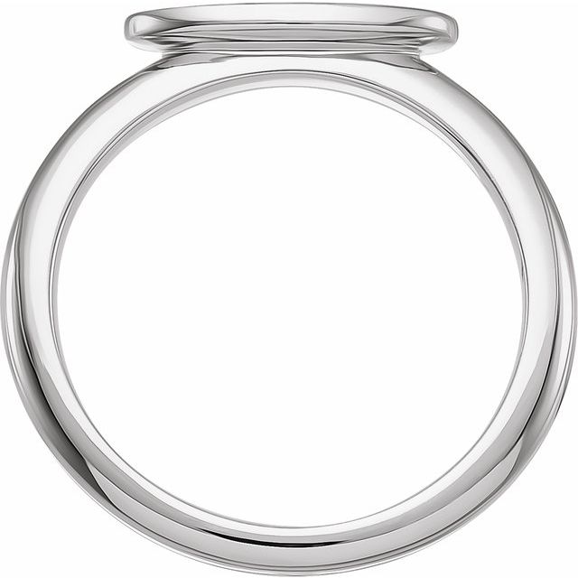 14K White 13x5.5 mm Oval Signet Ring