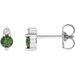 14K White Natural Green Sapphire & .03 CTW Natural Diamond Earrings