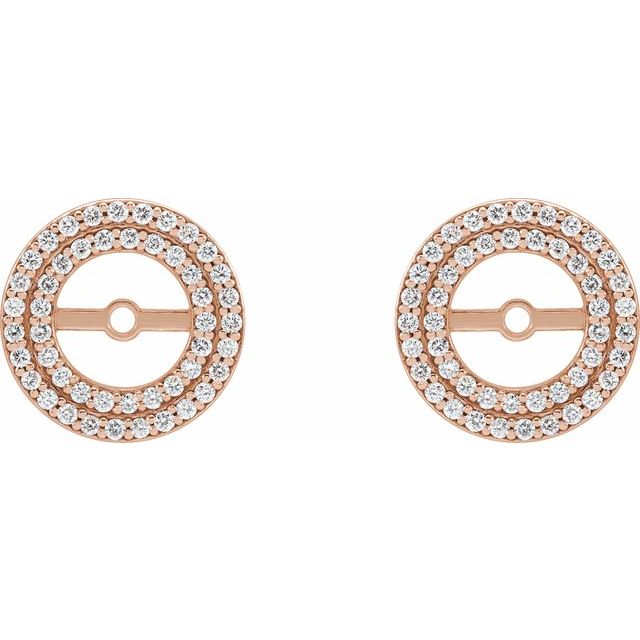 14K Rose 1/5 CTW Natural Diamond Earring Jackets