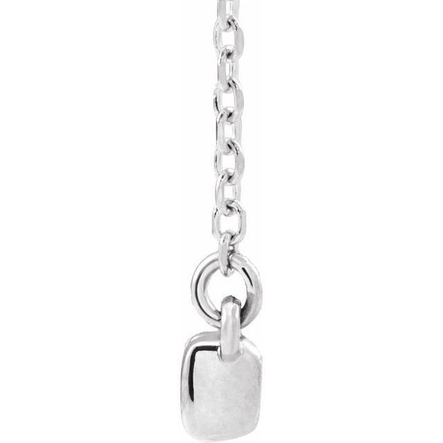 14K White 1/2 CTW Natural Diamond French-Set Bar 16 Necklace