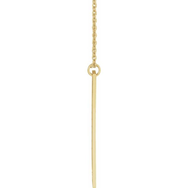 14K Yellow Engravable Bar 16-18 Necklace