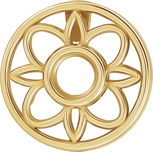 Round Bezel-Set Earring Setting