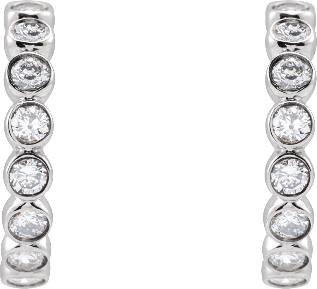 14K White 1/3 CTW Lab-Grown Diamond Huggie Earrings