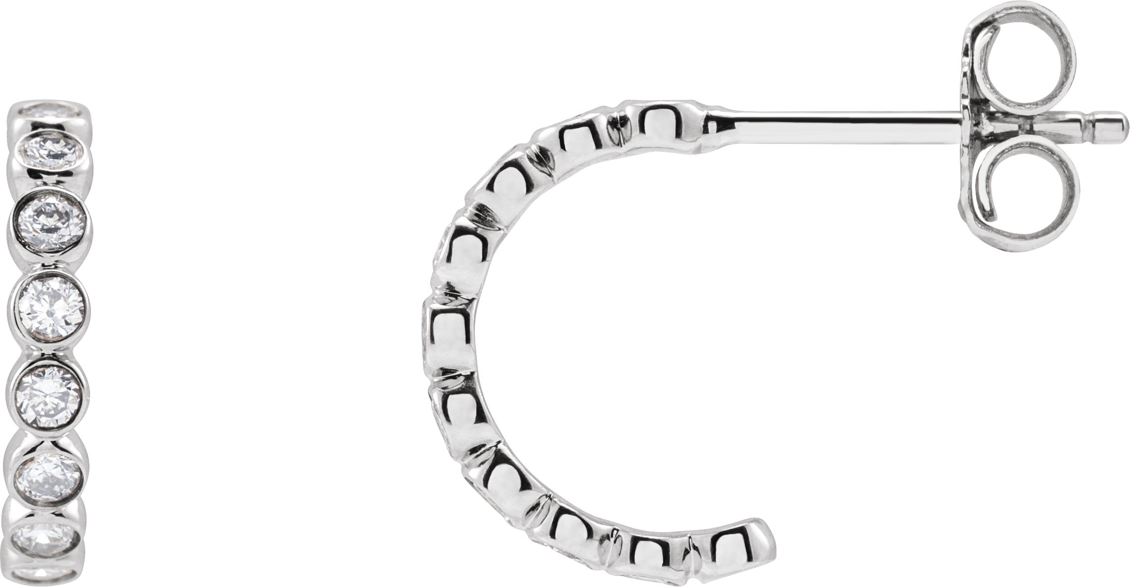 14K White 1/3 CTW Lab-Grown Diamond Hoop Earrings