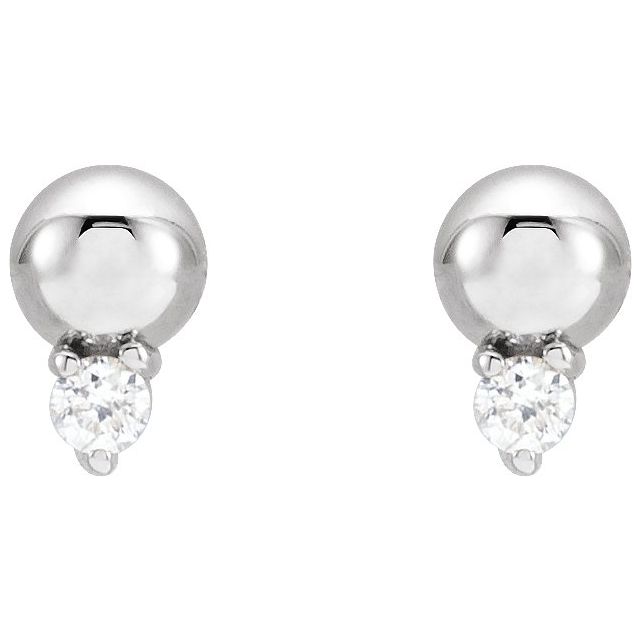 Platinum .03 CTW Natural Diamond Bead Earrings