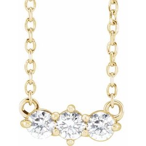 14K Yellow 1/5 CTW Natural Diamond Three-Stone 18" Necklace