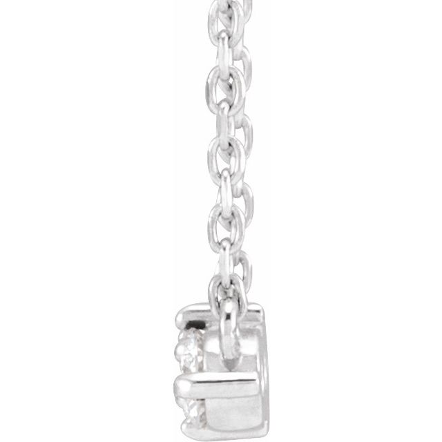 14K White 1/5 CTW Natural Diamond Three-Stone 18 Necklace