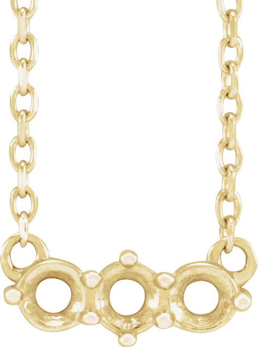 Three-Stone Bar Necklace or Center