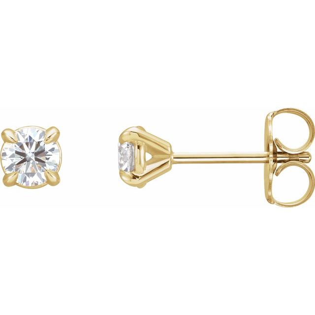 14K Yellow 3/8 CTW Natural Diamond Cocktail-Style Earrings