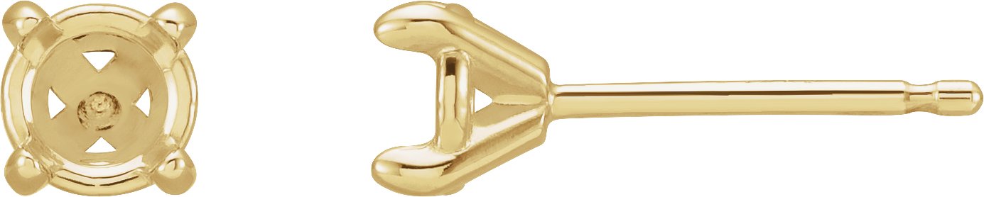 Round 4-Prong Cocktail-Style Claw Stud Earrings