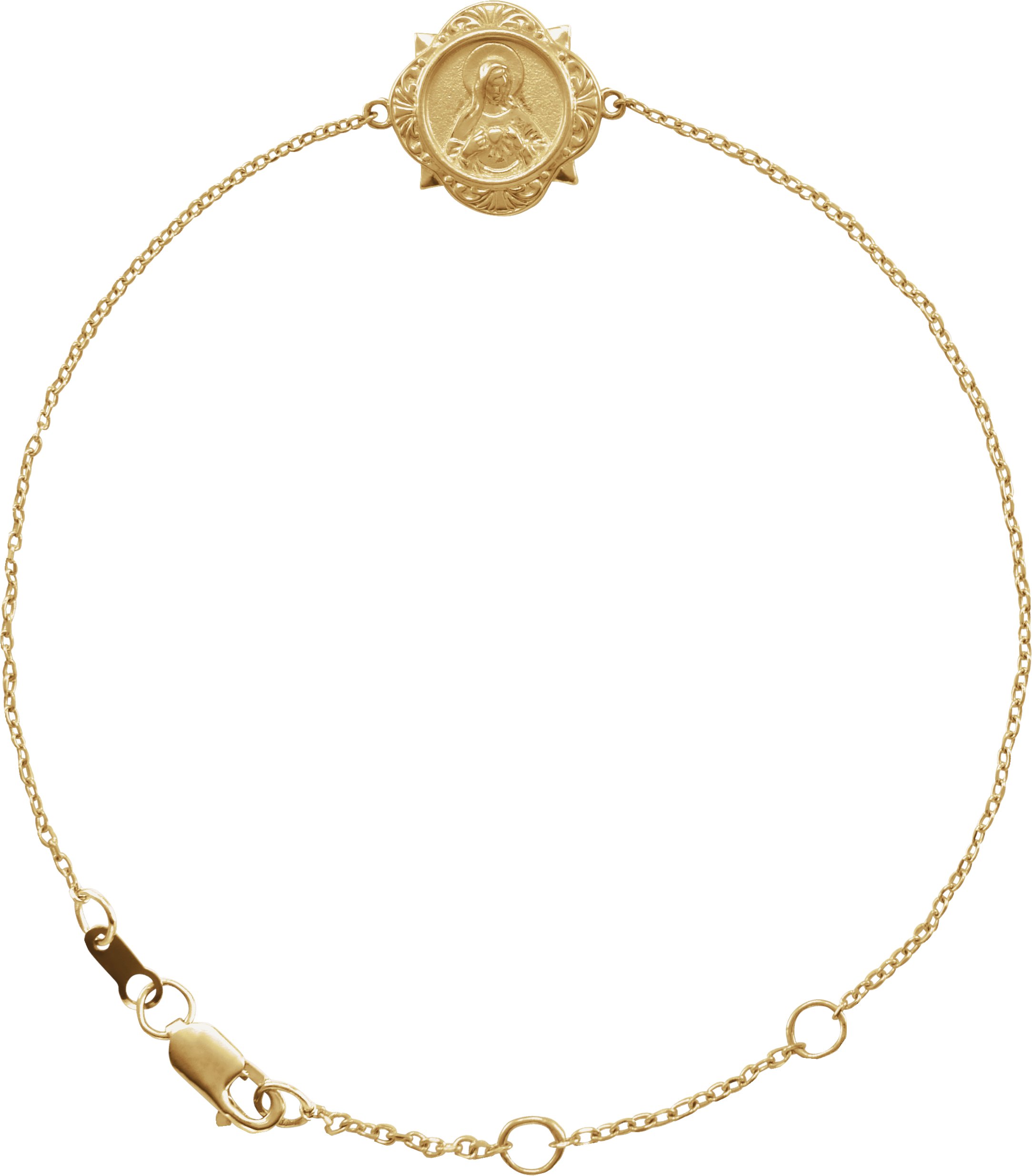 14K Yellow Miraculous Mary Bracelet