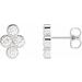 Sterling Silver 3/4 CTW Diamond Bezel-Set Cluster Earrings