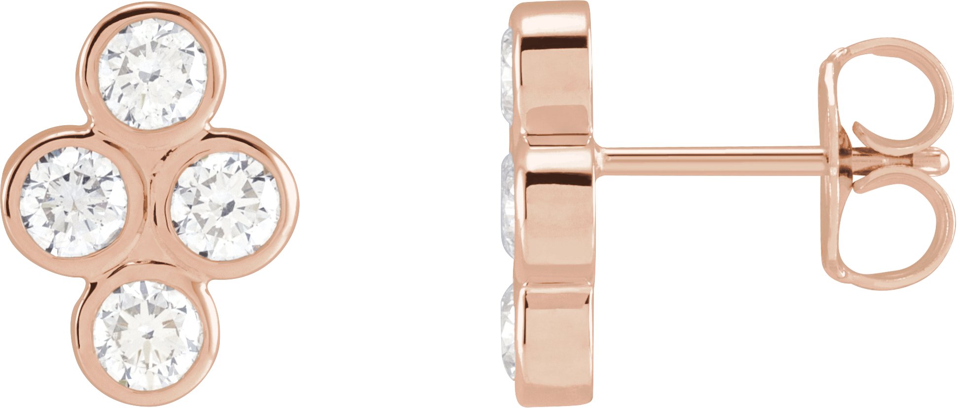 Bezel-Set Cluster Earrings