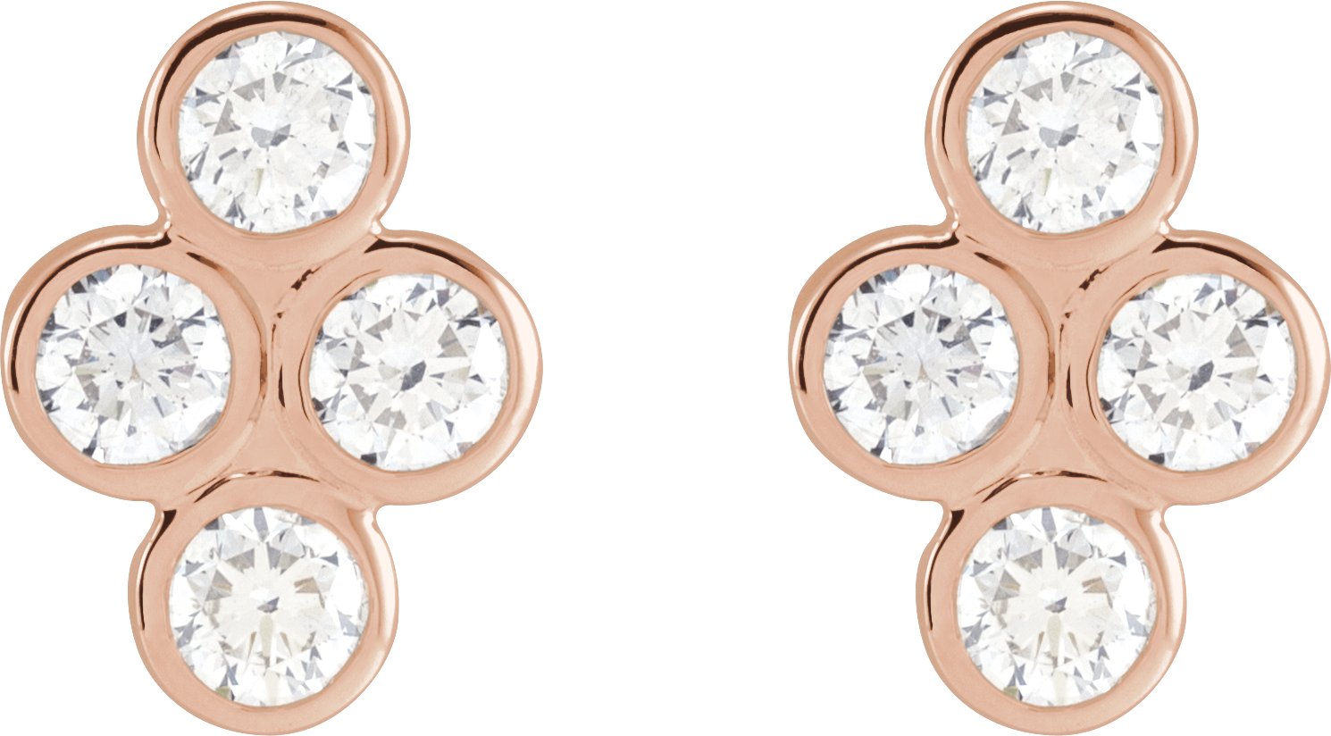 Alternative view of Bezel-Set Cluster Earrings