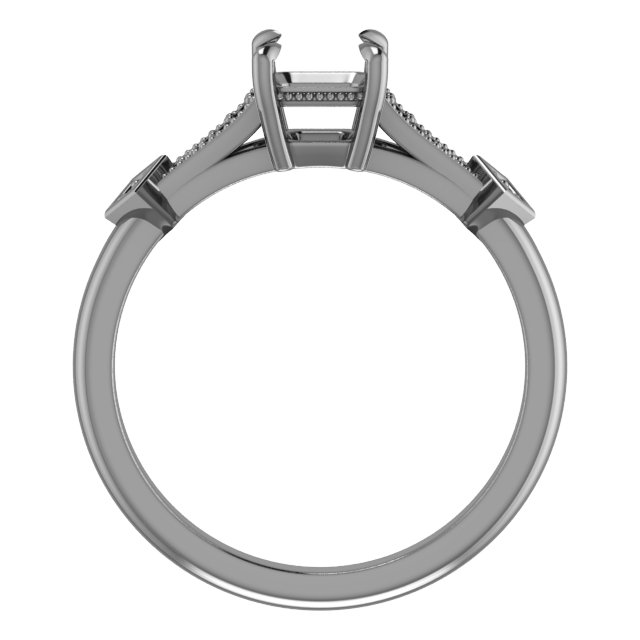 4.4 mm Round Engagement Ring Mounting view 2