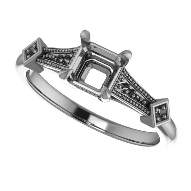 4.4 mm Round Engagement Ring Mounting view 5
