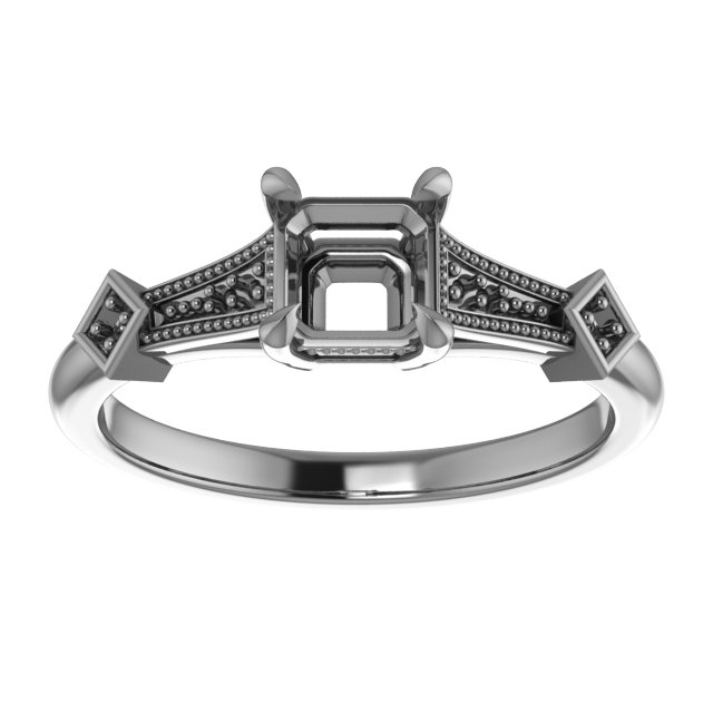 4.4 mm Round Engagement Ring Mounting view 3