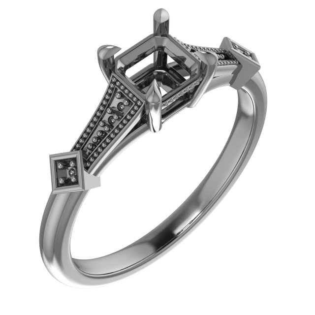 4.4 mm Round Engagement Ring Mounting