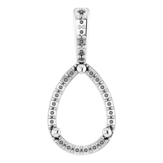 Pear 3-Prong Halo-Style Pendant