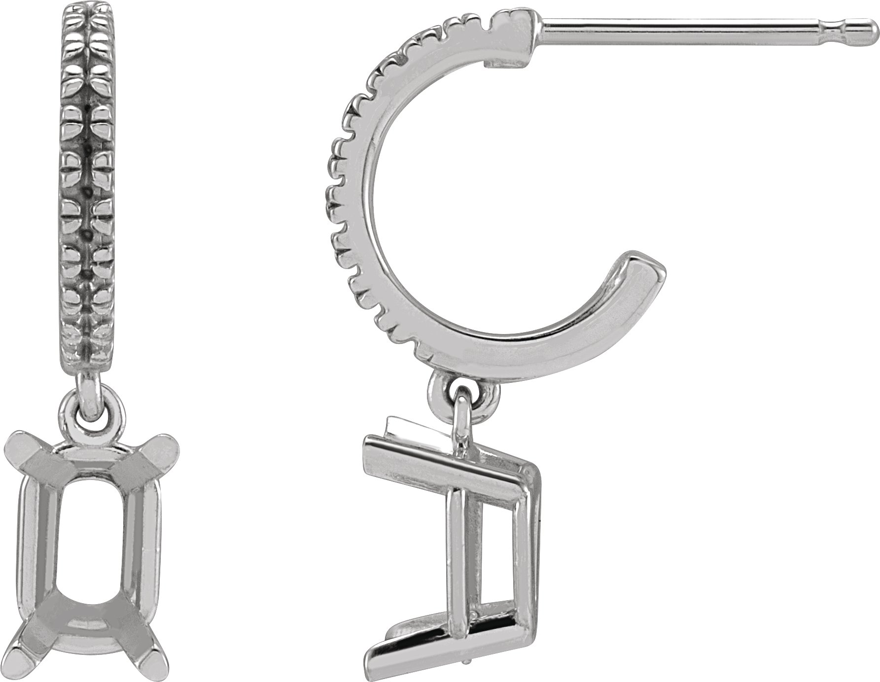 French-Set Dangle Hoop Earrings