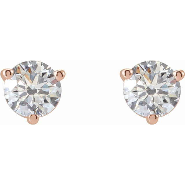 14K Rose 1/2 CTW Natural Diamond Friction Post Earrings