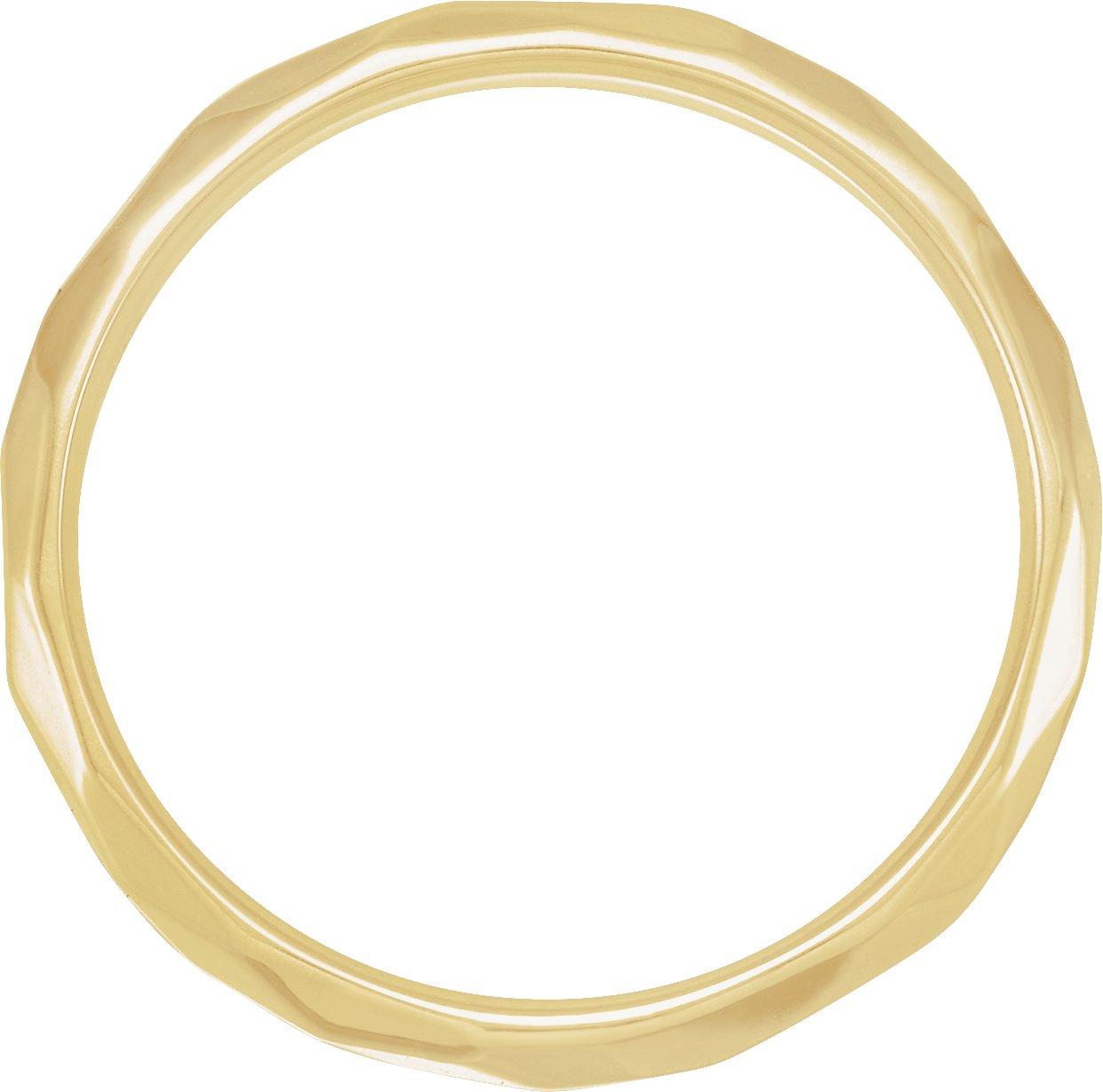 Alternative view of Geometric Faceted Comfort-Fit Half Round Band – 14K Yellow Gold
