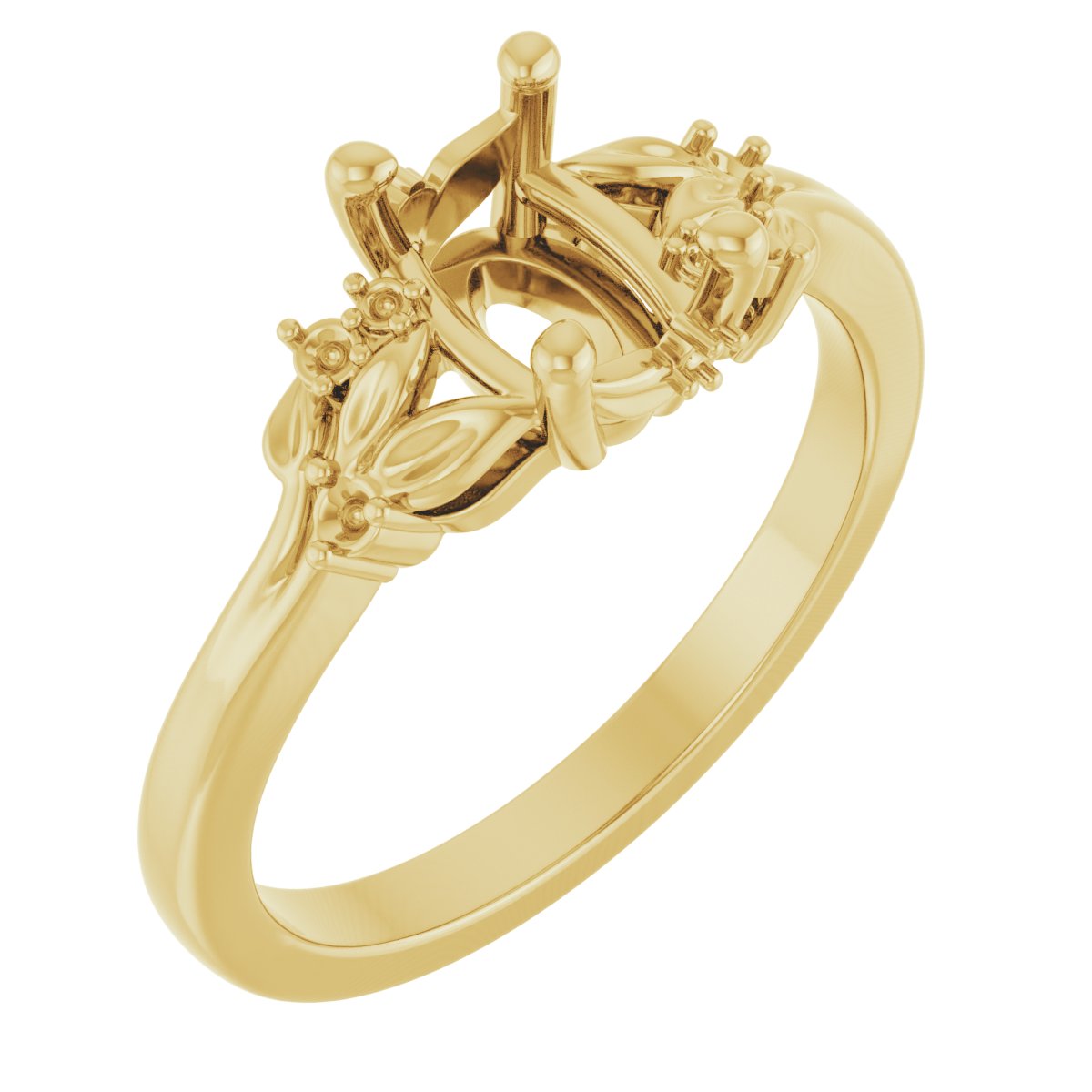 Accented Floral Engagement Ring or Band