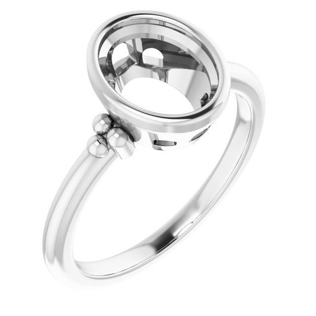 Beaded Bezel-Set Solitaire Ring