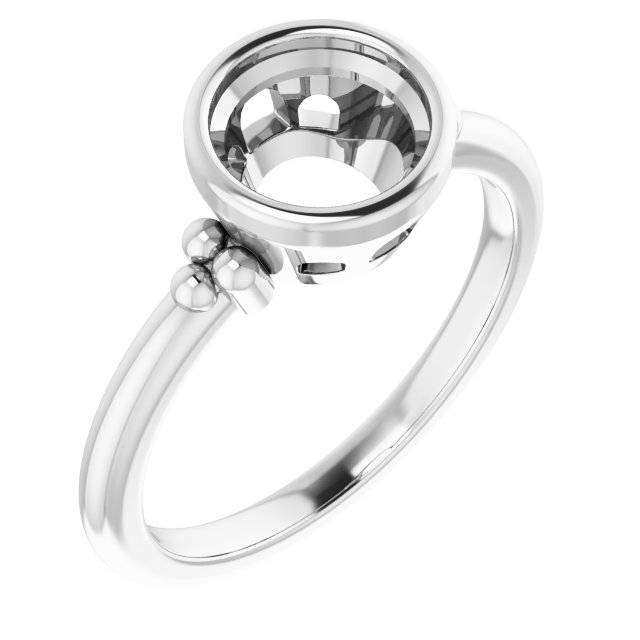 Beaded Bezel-Set Solitaire Ring