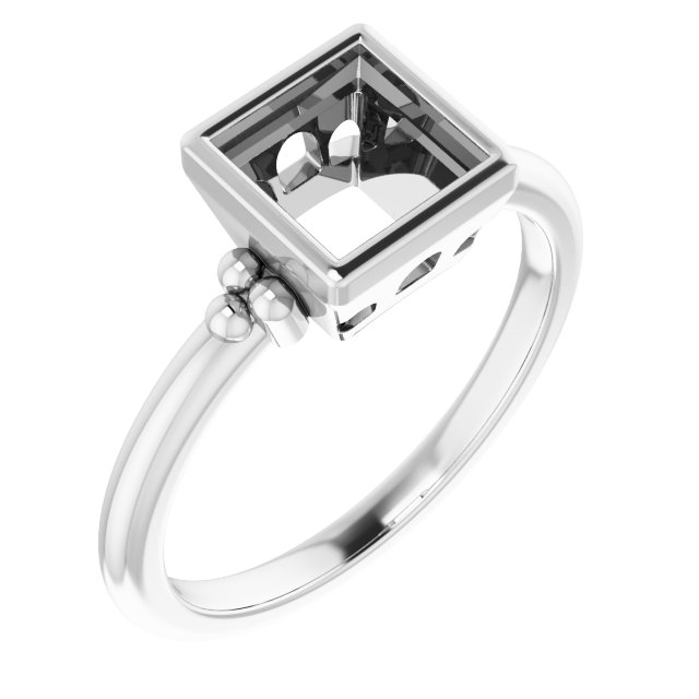 Beaded Bezel-Set Solitaire Ring