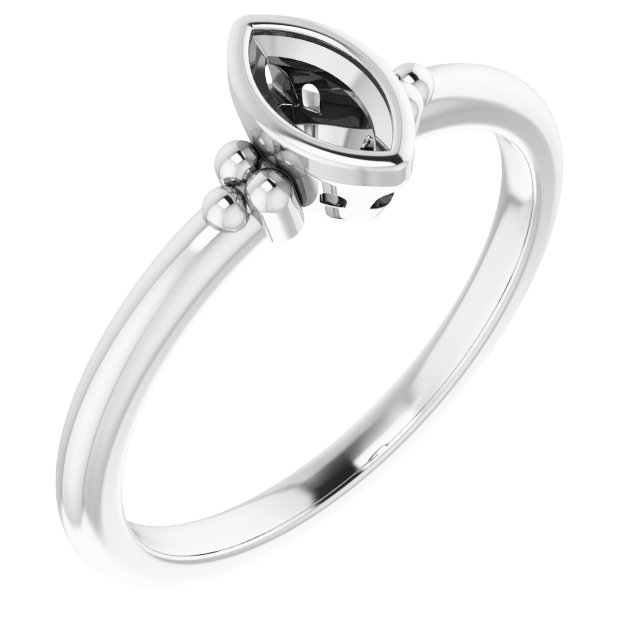 Beaded Bezel-Set Solitaire Ring