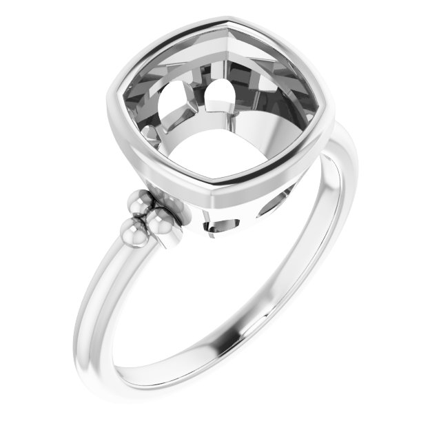 Beaded Bezel-Set Solitaire Ring