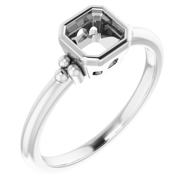 Beaded Bezel-Set Solitaire Ring