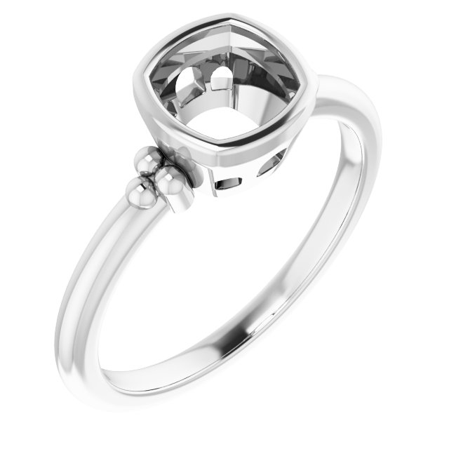 Beaded Bezel-Set Solitaire Ring