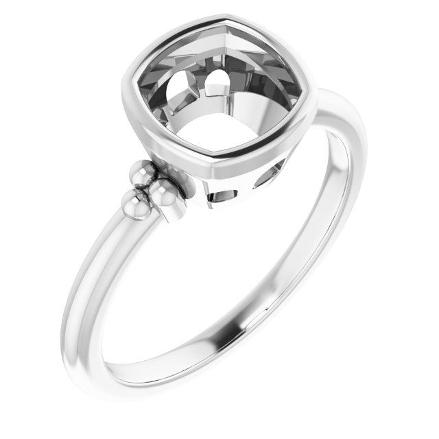 Beaded Bezel-Set Solitaire Ring