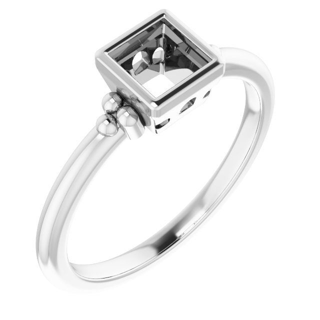 Beaded Bezel-Set Solitaire Ring