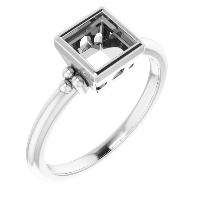 Beaded Bezel-Set Solitaire Ring