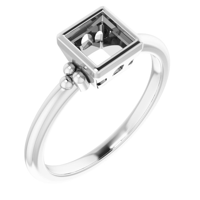 Beaded Bezel-Set Solitaire Ring