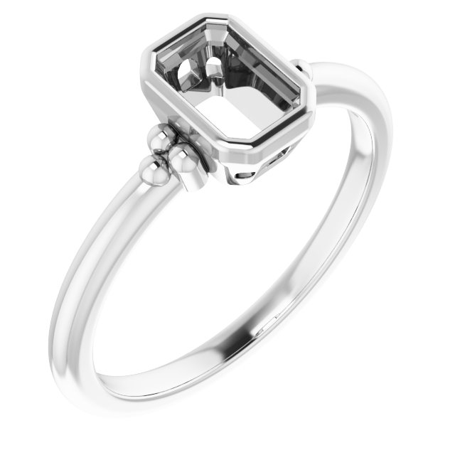 Beaded Bezel-Set Solitaire Ring